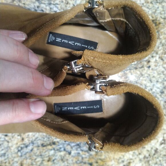 Steven By Steve Madden Doris Pointed-Toe Booties Leather Brown Women's 9.5 M - Picture 9 of 15